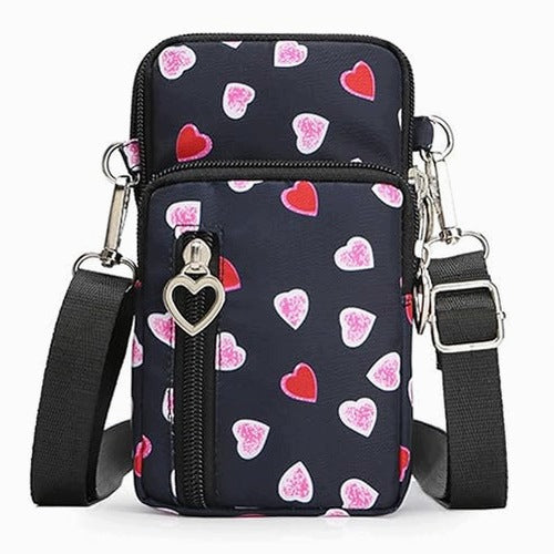 SHOULDER BAG FOR PHONE PINK FLOWER CROSSBODY SMALL FOR WOMAN