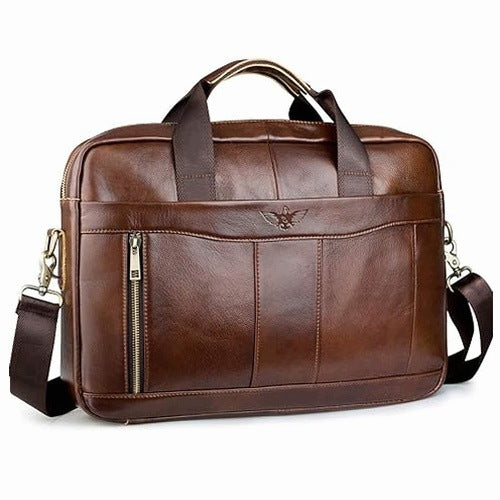 SHOULDER BAG MEN'S LEATHER LAPTOP BUSINESS POSTMAN 40 CM leather