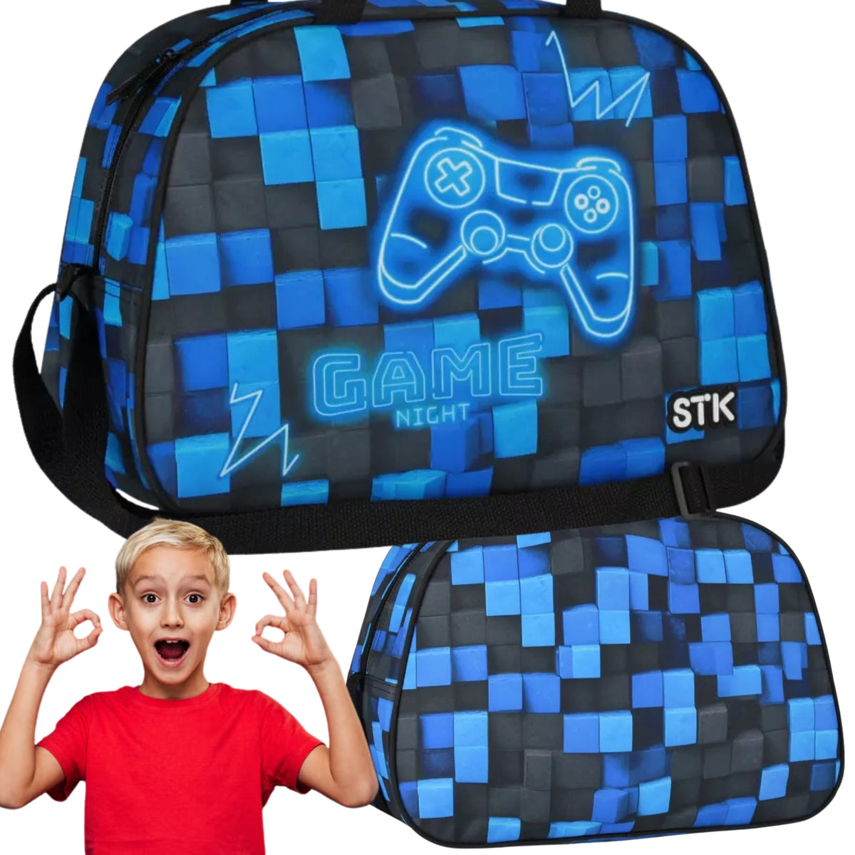 SHOULDER BAG STARPAK PAD BLUE SCHOOL TRAVEL FOR CHILD 39X27X16 CM