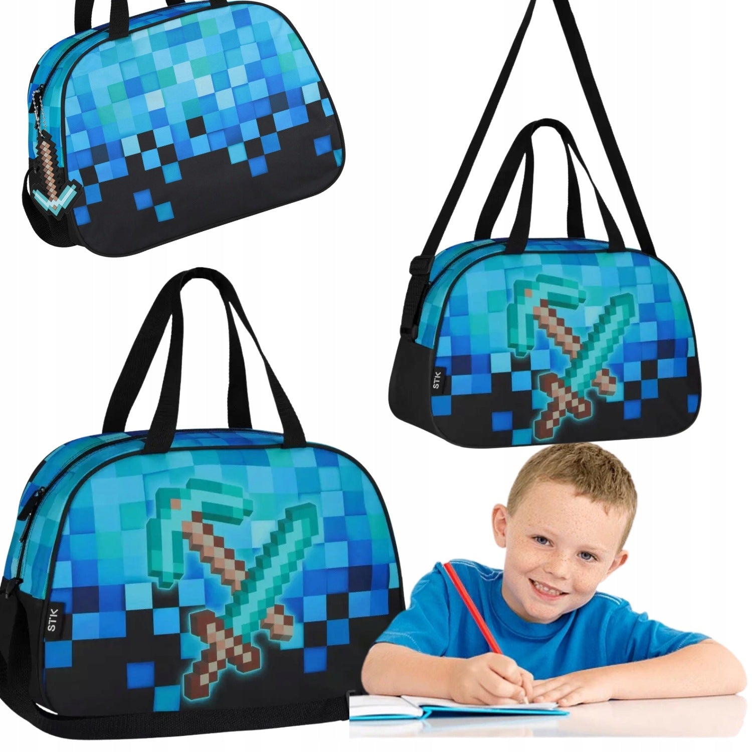 SHOULDER BAG STARPAK PIXEL BLUE SCHOOL GIRL TRAVEL 552616