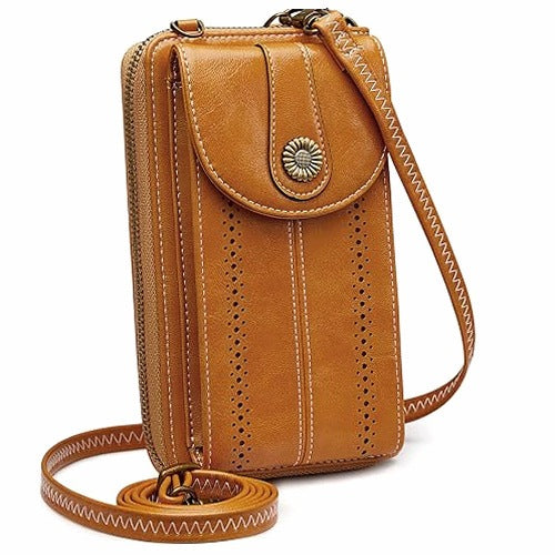 SHOULDER BAG WOMEN'S LEATHER RFID PROTECTION PHONE GIFT FOR HOME