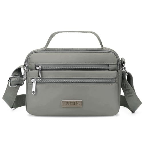 SHOULDER BAG WOMEN'S WATERPROOF NYLON MULTI-CHAMBER GREEN GREY Brand no brand