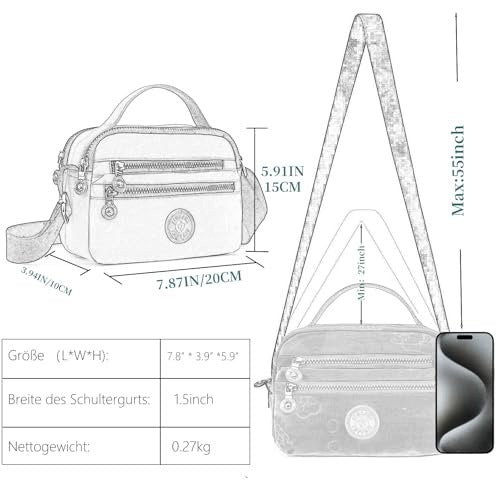 SHOULDER BAG WOMEN WATERPROOF NYLON MULTI-CHAMBER RED Manufacturer code SWC5908151596920