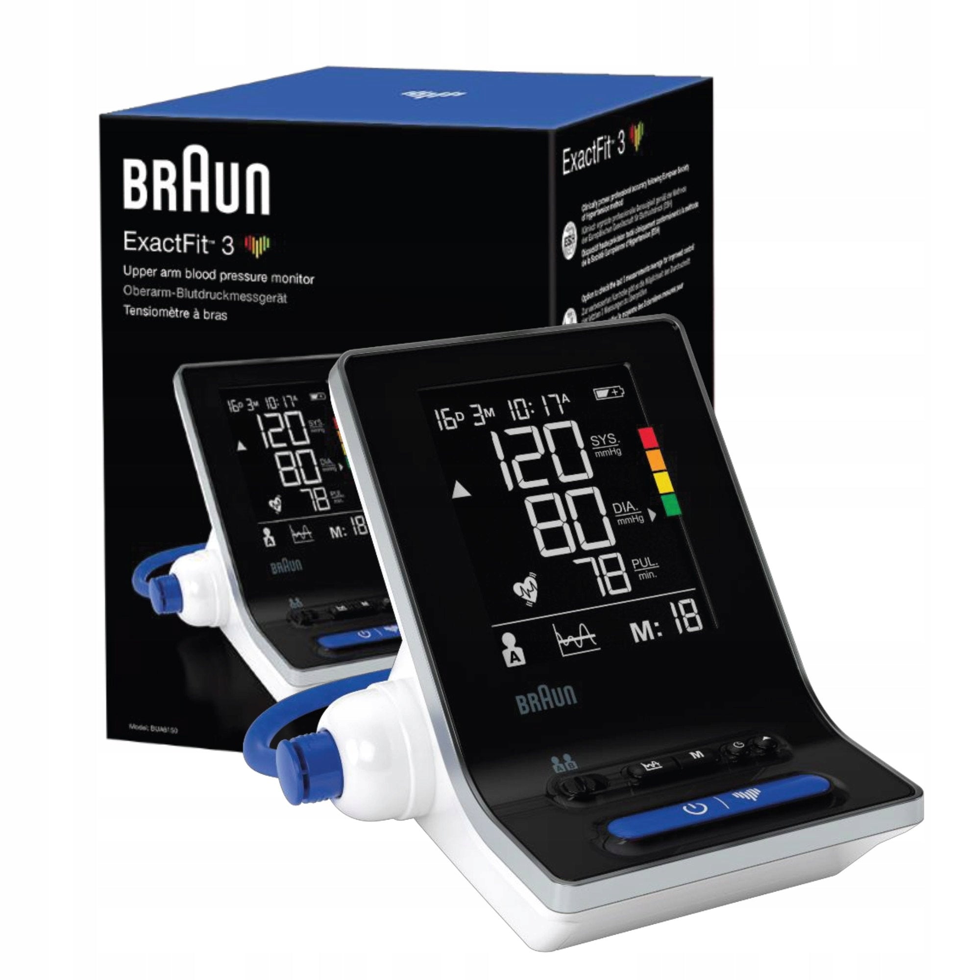 SHOULDER BLOOD PRESSURE MONITOR ARRHYTHMIA 2 CUFFS BRAUN EXACTFIT 3 CASE Medical device yes