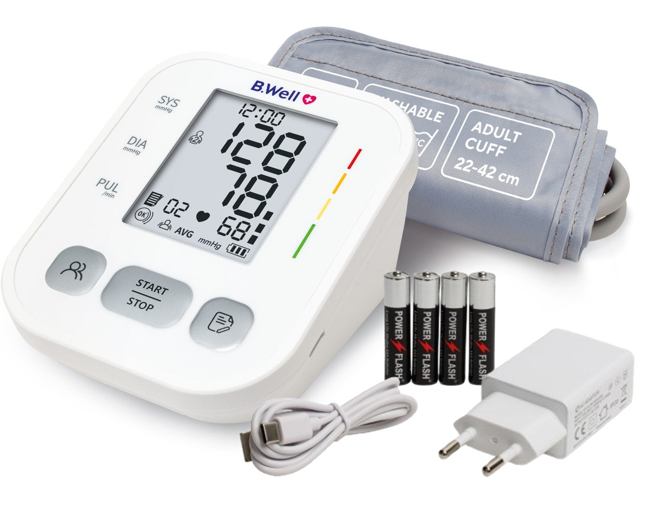 SHOULDER BLOOD PRESSURE MONITOR AUTOMATIC ARRHYTHMIA CASE WITH POWER SUPPLY B.WELL Medical device yes