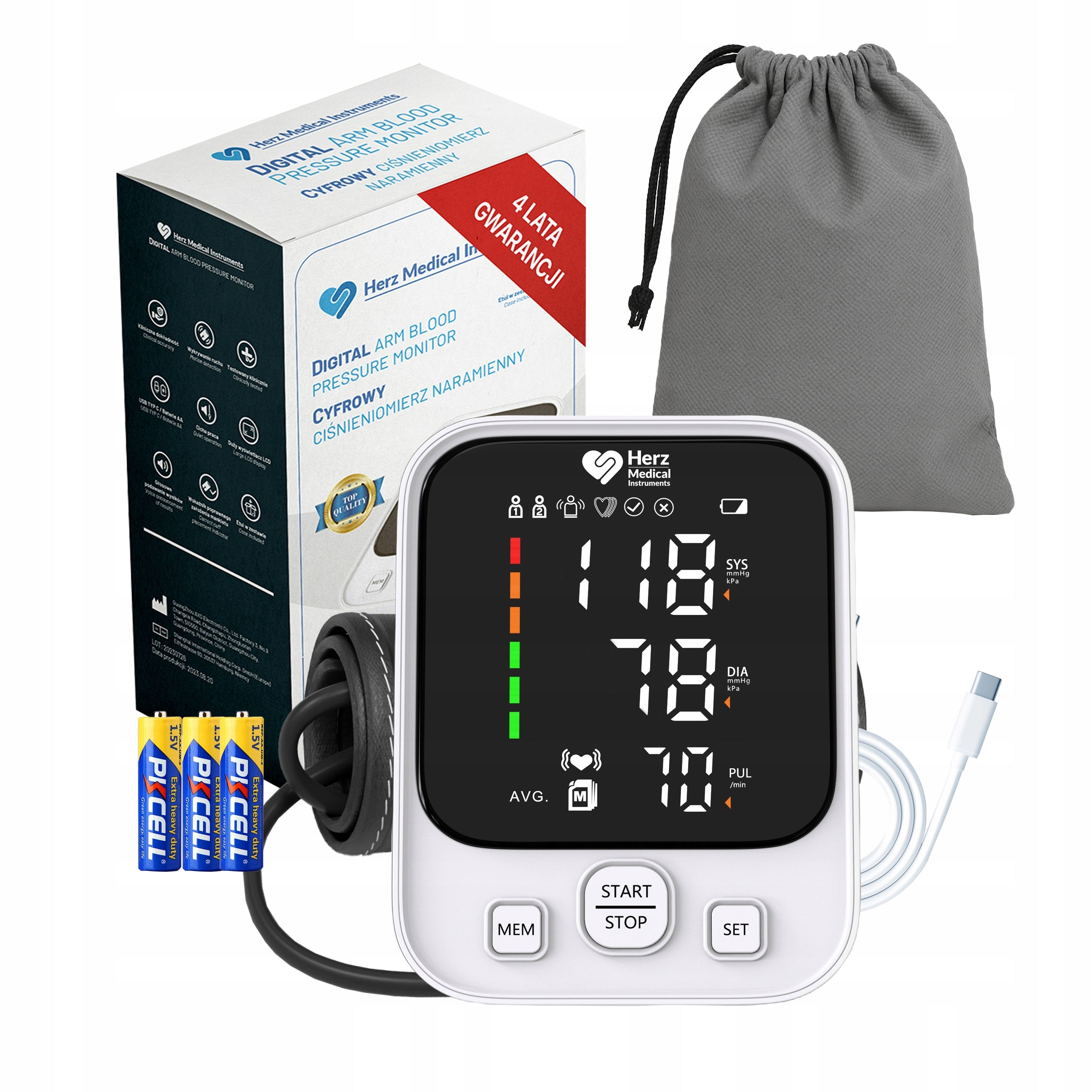 SHOULDER BLOOD PRESSURE MONITOR Automatic USB POWER SUPPLY SPEAKS in Polish ARRHYTHMIA