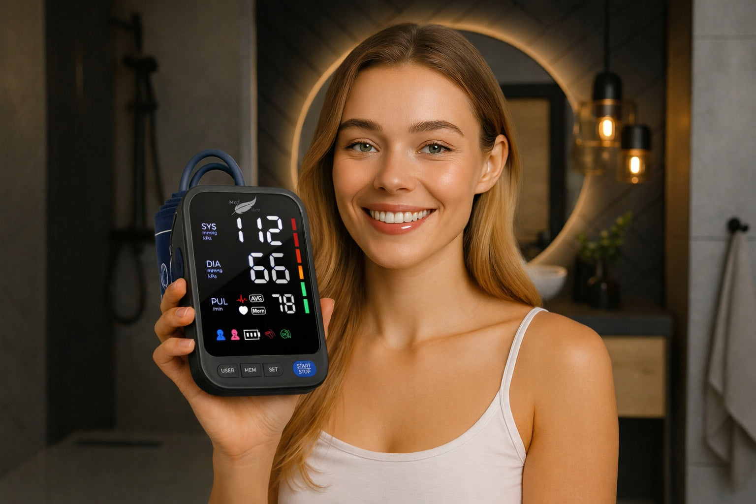 SHOULDER BLOOD PRESSURE MONITOR + ELECTRONIC APPLICATION MEDI SLEEP FOR ADULTS Packaging status original