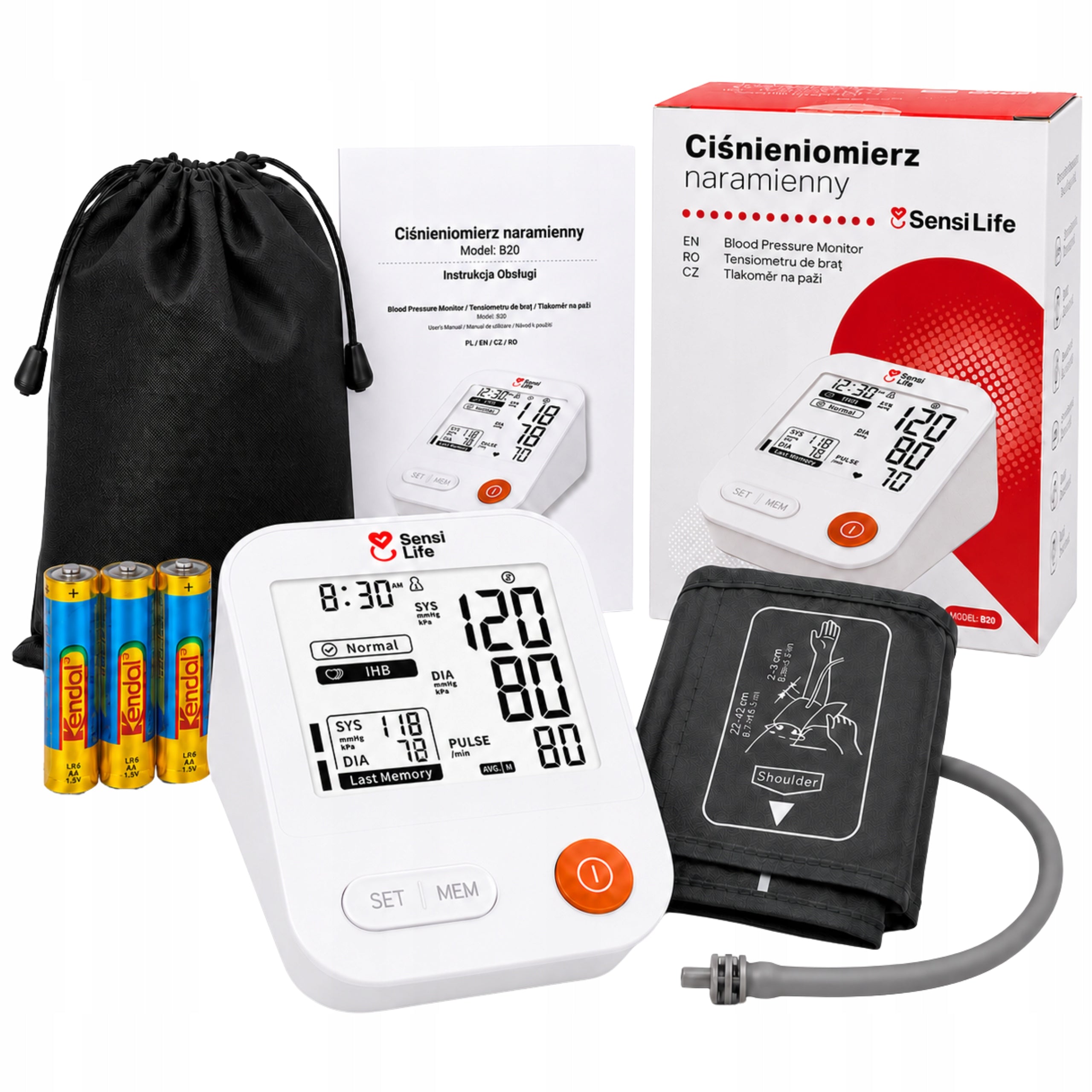 SHOULDER BLOOD PRESSURE MONITOR ELECTRONIC ARRHYTHMIA USB-C LARGE SCREEN SENSI LIFE Medical device yes