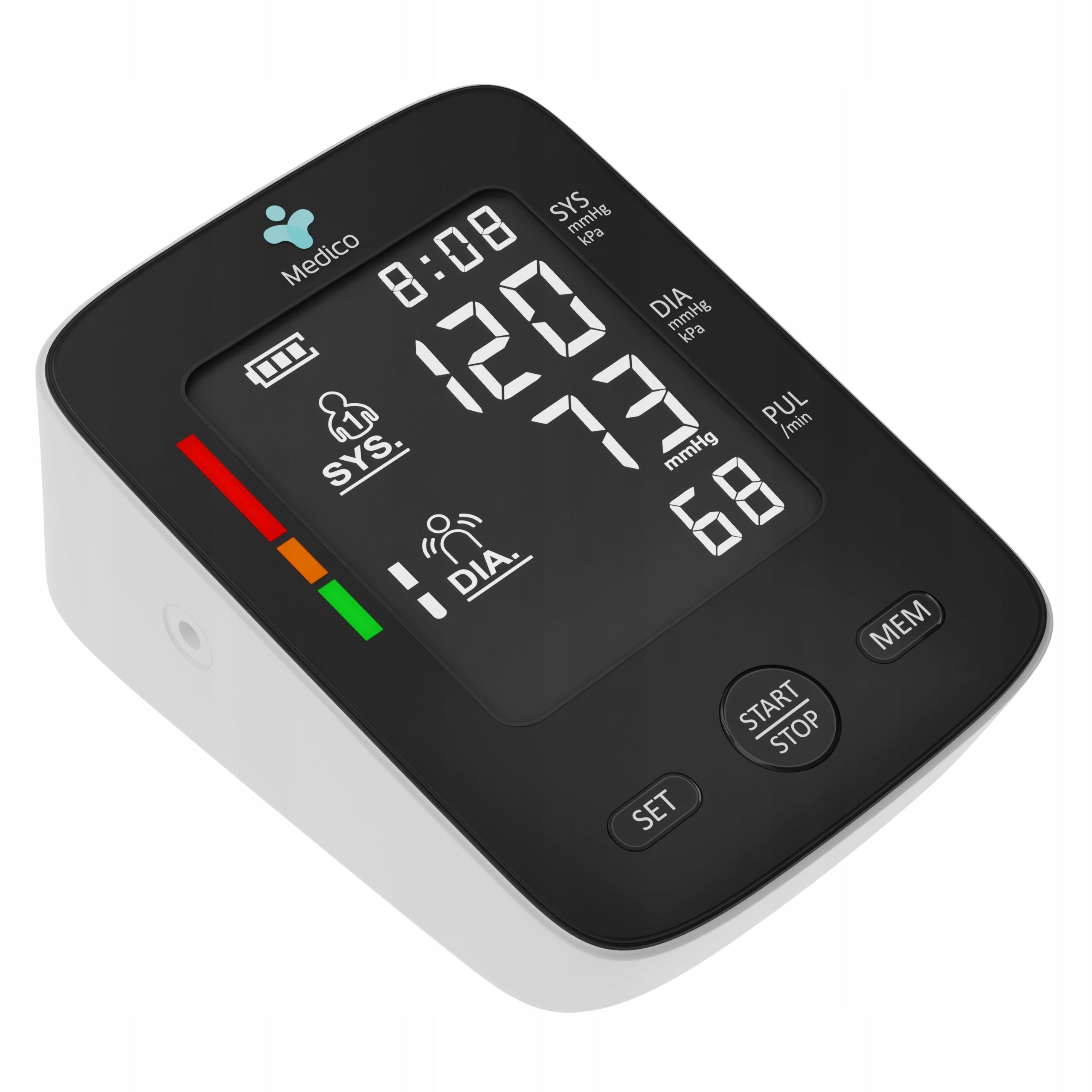 SHOULDER BLOOD PRESSURE MONITOR MEDICO NEGATIVE ARRHYTHMIA, USB, FREEBIE Packaging status original