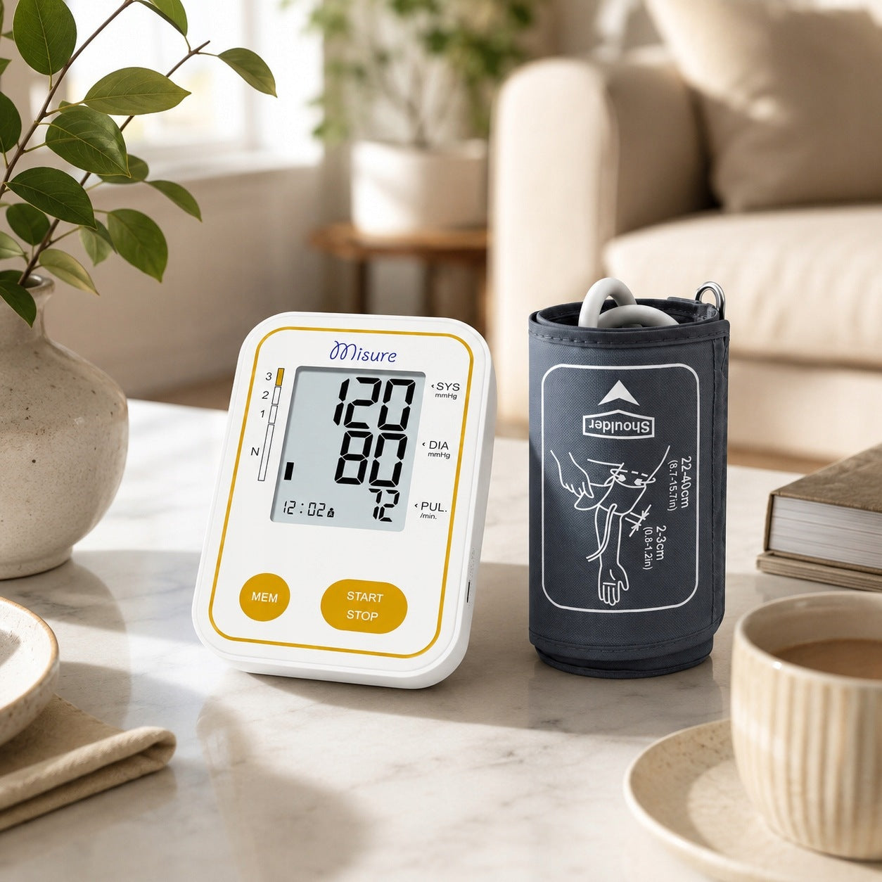 SHOULDER BLOOD PRESSURE MONITOR MISURE C03A ARRHYTHMIA USB CASE LARGE CUFF Medical device yes