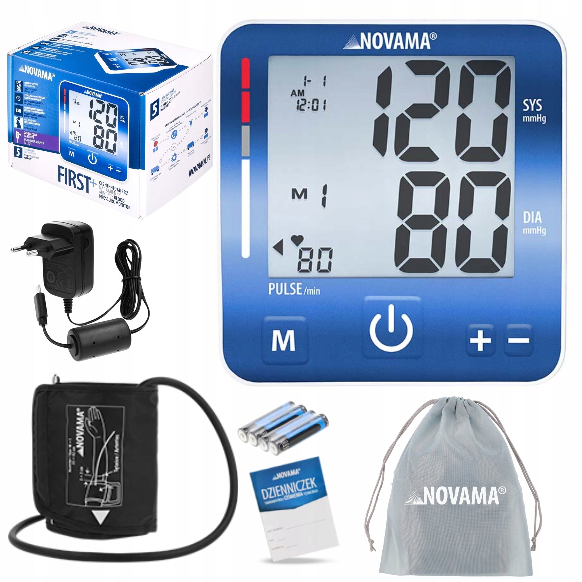 SHOULDER BLOOD PRESSURE MONITOR NOVAMA FIRST+ USB POWER SUPPLY SCREENXXL ESH PROTOCOL