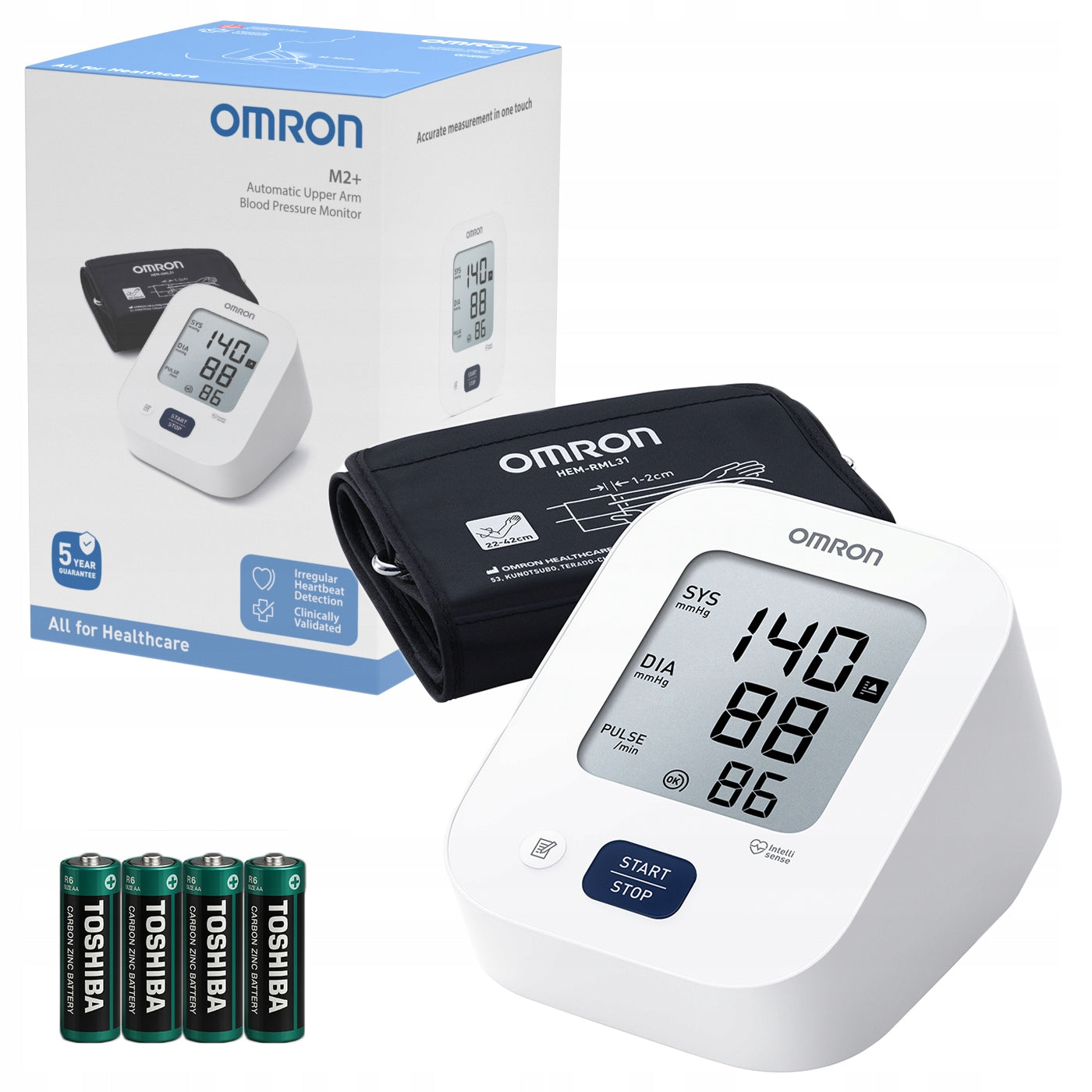 SHOULDER BLOOD PRESSURE MONITOR OMRON M2 DETECTS CUFF ARRHYTHMIAS 22-42 MODEL 2025
