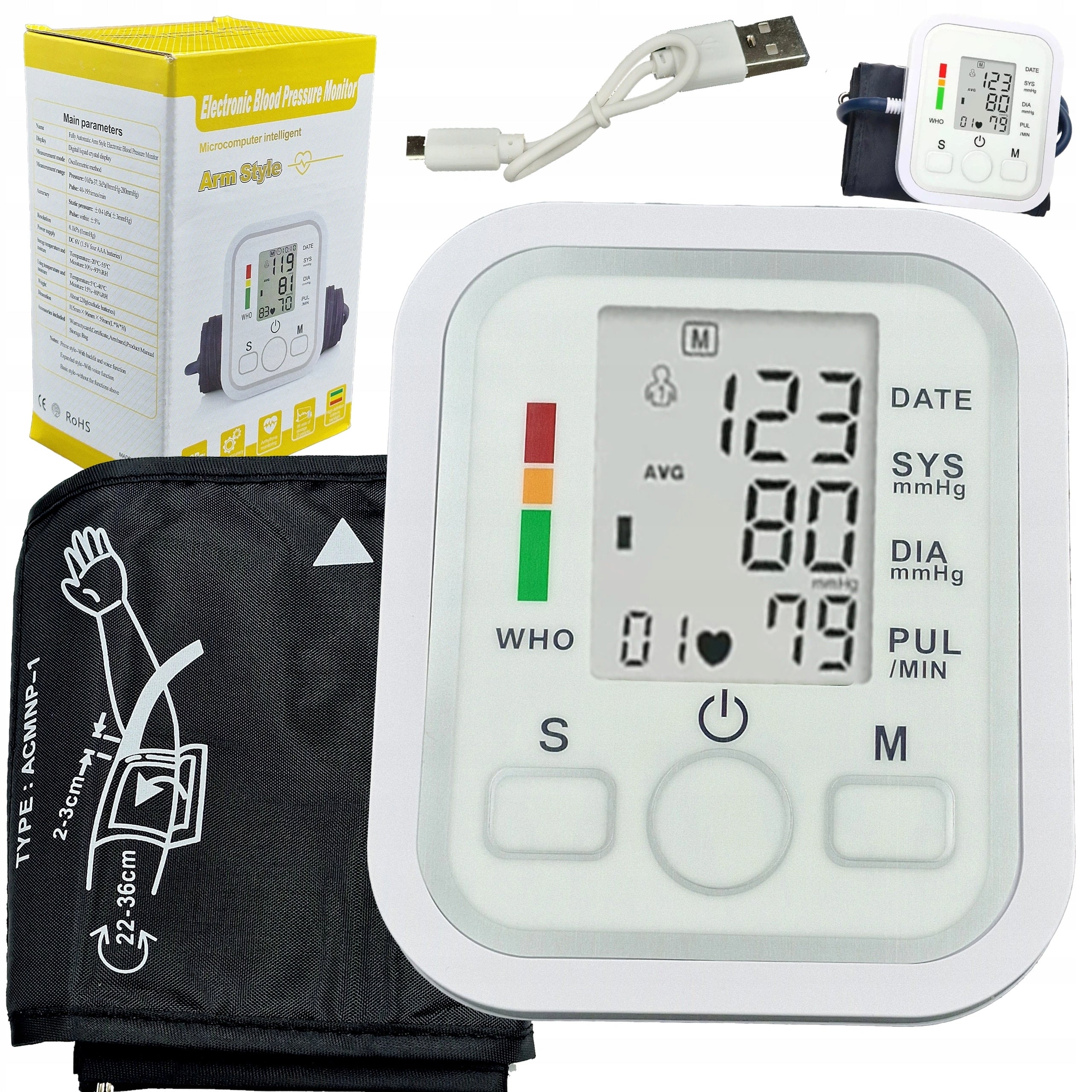SHOULDER BLOOD PRESSURE MONITOR SPEAKS in Polish TO MEASURE PRESSURE ACCURATE PL