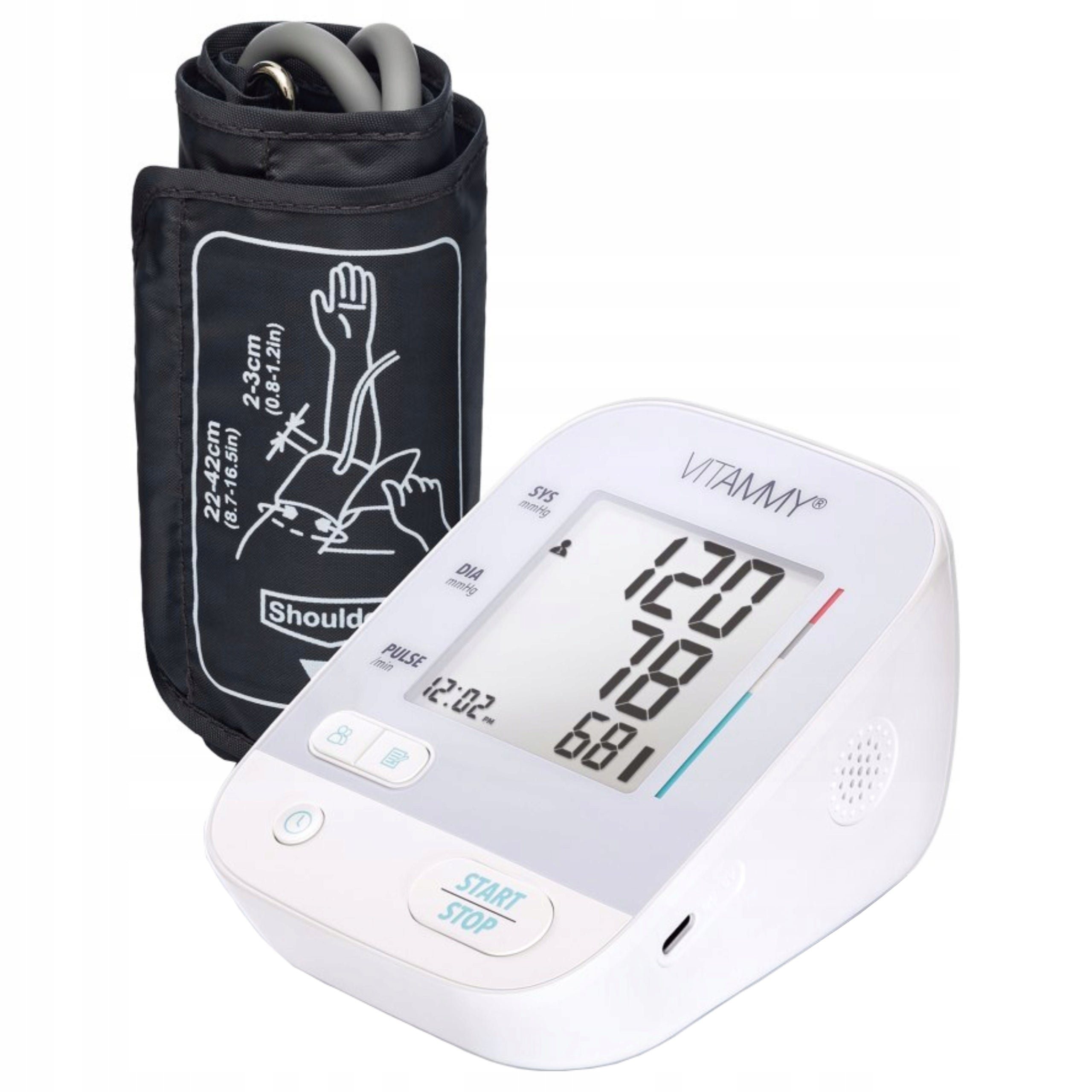 SHOULDER BLOOD PRESSURE MONITOR VITAMMY NEXT E5BASIC + POWER SUPPLY CASE ARRHYTHMIA Medical device yes