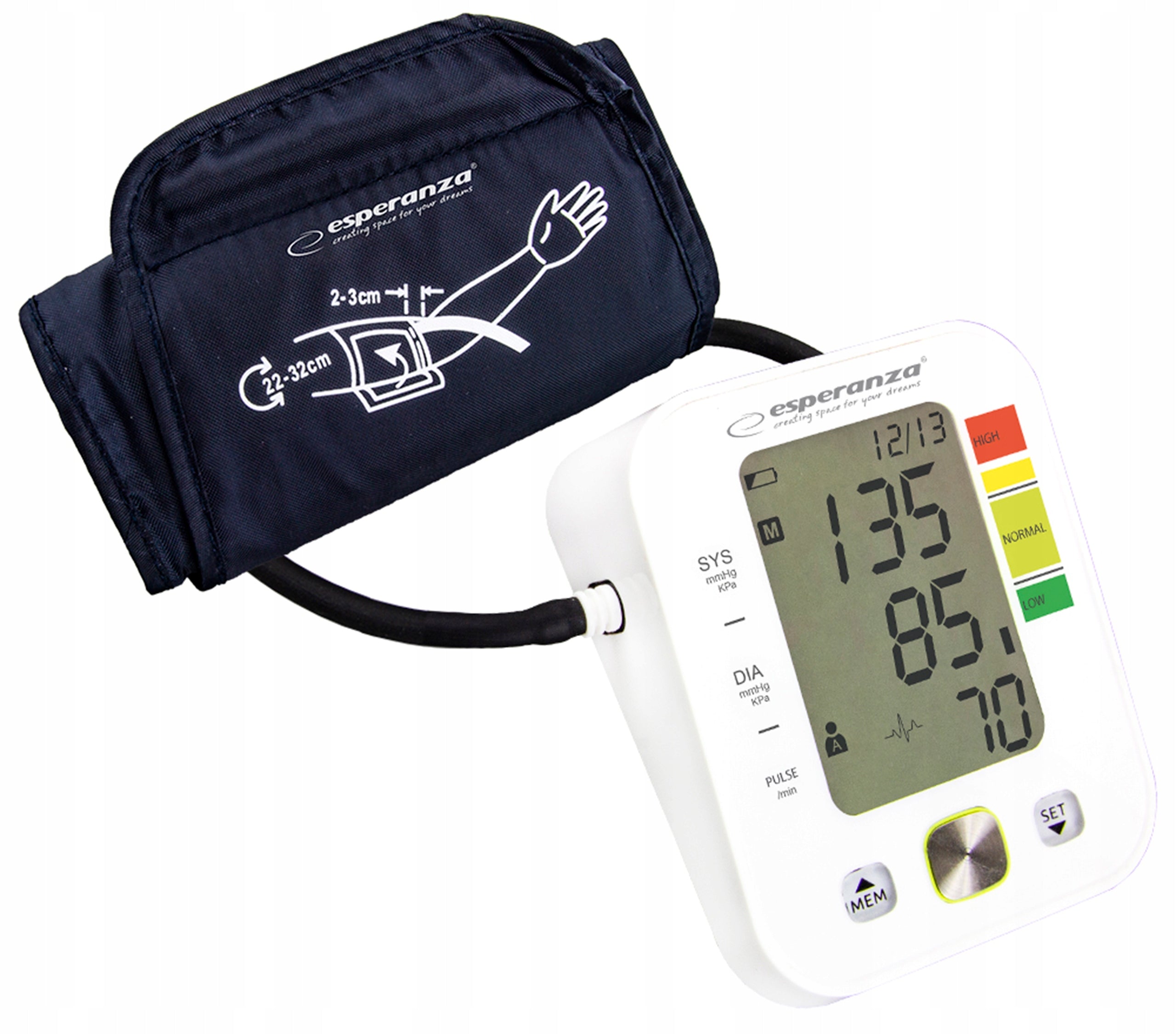 SHOULDER BLOOD PRESSURE MONITOR electronic LCD 22-32cm measurement record ARRHYTHMIA Packaging status original