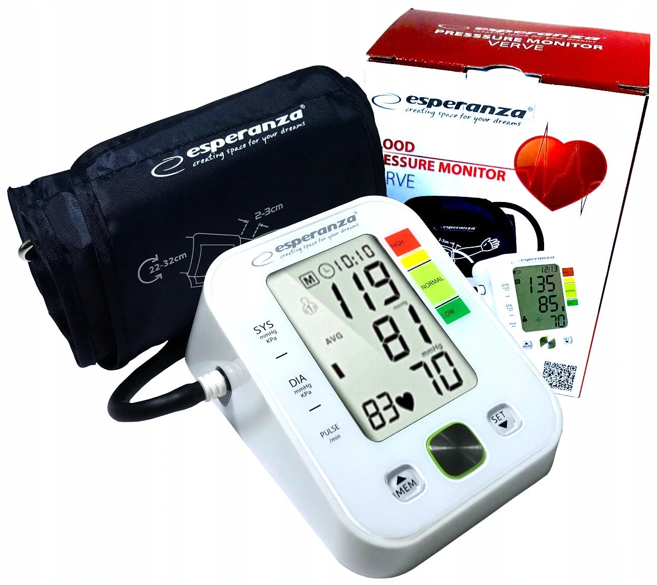 SHOULDER BLOOD PRESSURE MONITOR electronic LCD 22-32cm measurement record ARRHYTHMIA