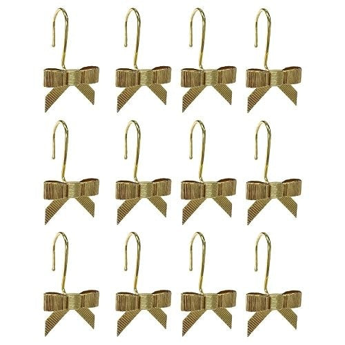SHOWER CURTAIN HOOKS BOW METAL 12 PIECES FOR GIFT Brand no brand