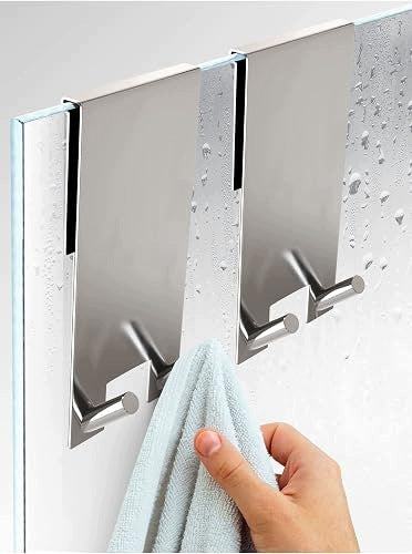 SHOWER HOOKS WITHOUT DRILLING STEEL FOR GLASS 6 12MM 2PCS STEEL Brand no brand