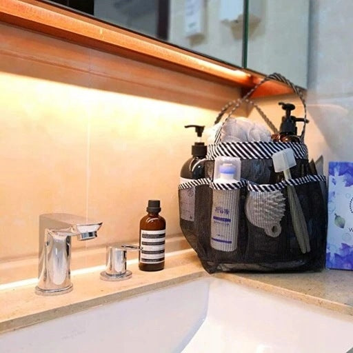 SHOWER MESH BAG, HANGING ORGANIZER FOR COSMETICS, COSMETIC BAG