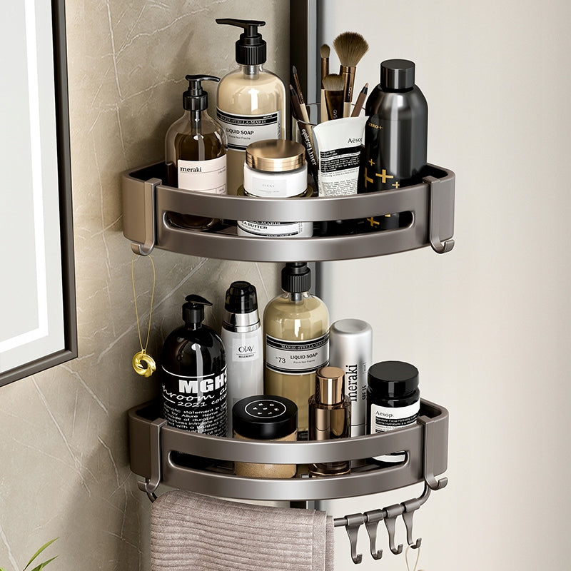 SHOWER SHELF CORNER SHOWER GREY 2pcs
