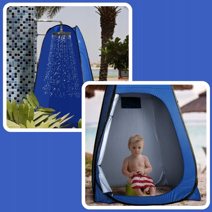 SHOWER TENT CHANGING ROOM TOILET PORTABLE BEACH CAMPING Color blue