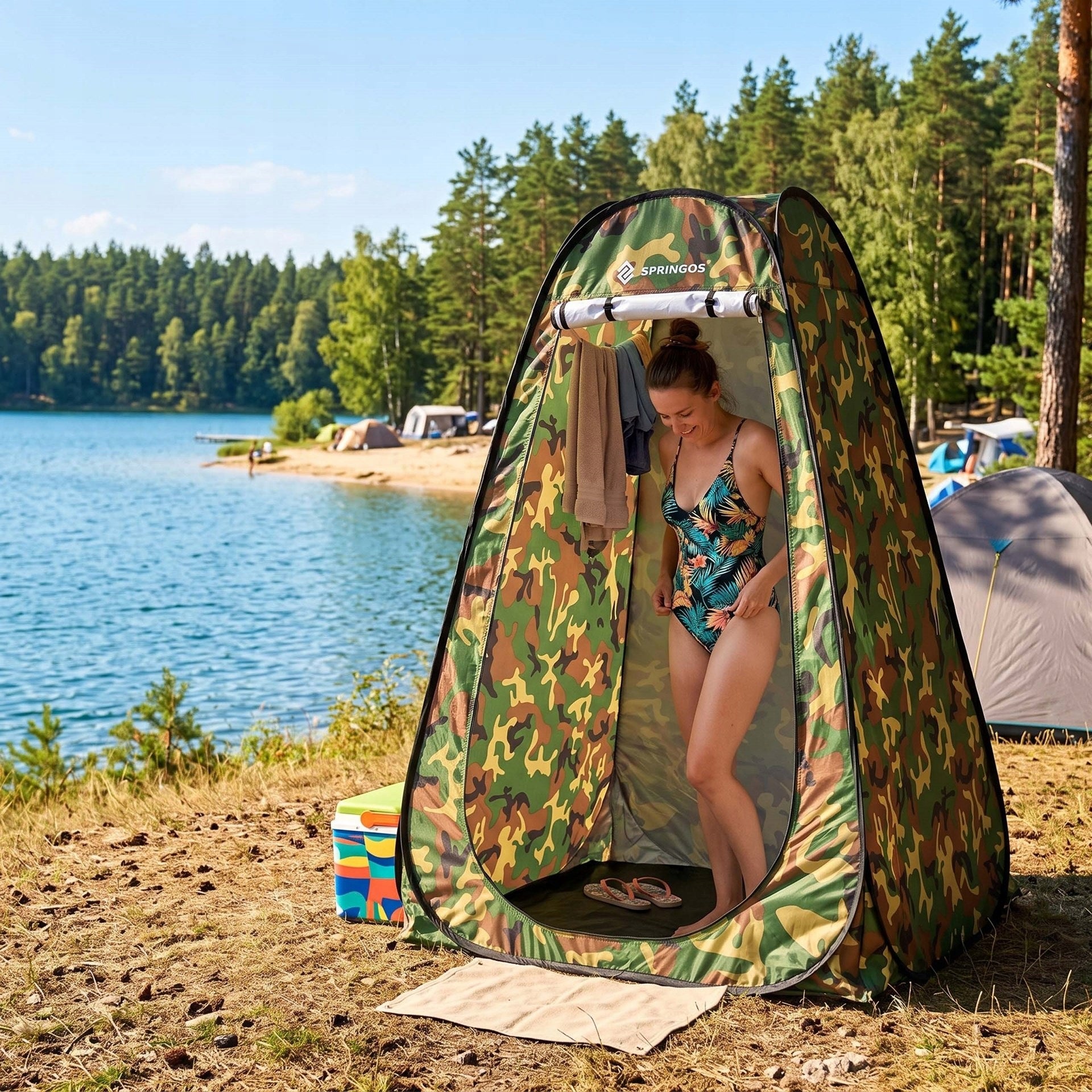SHOWER TENT TOILET CHANGING ROOM PORTABLE CAMPING BEACH Packaging status original