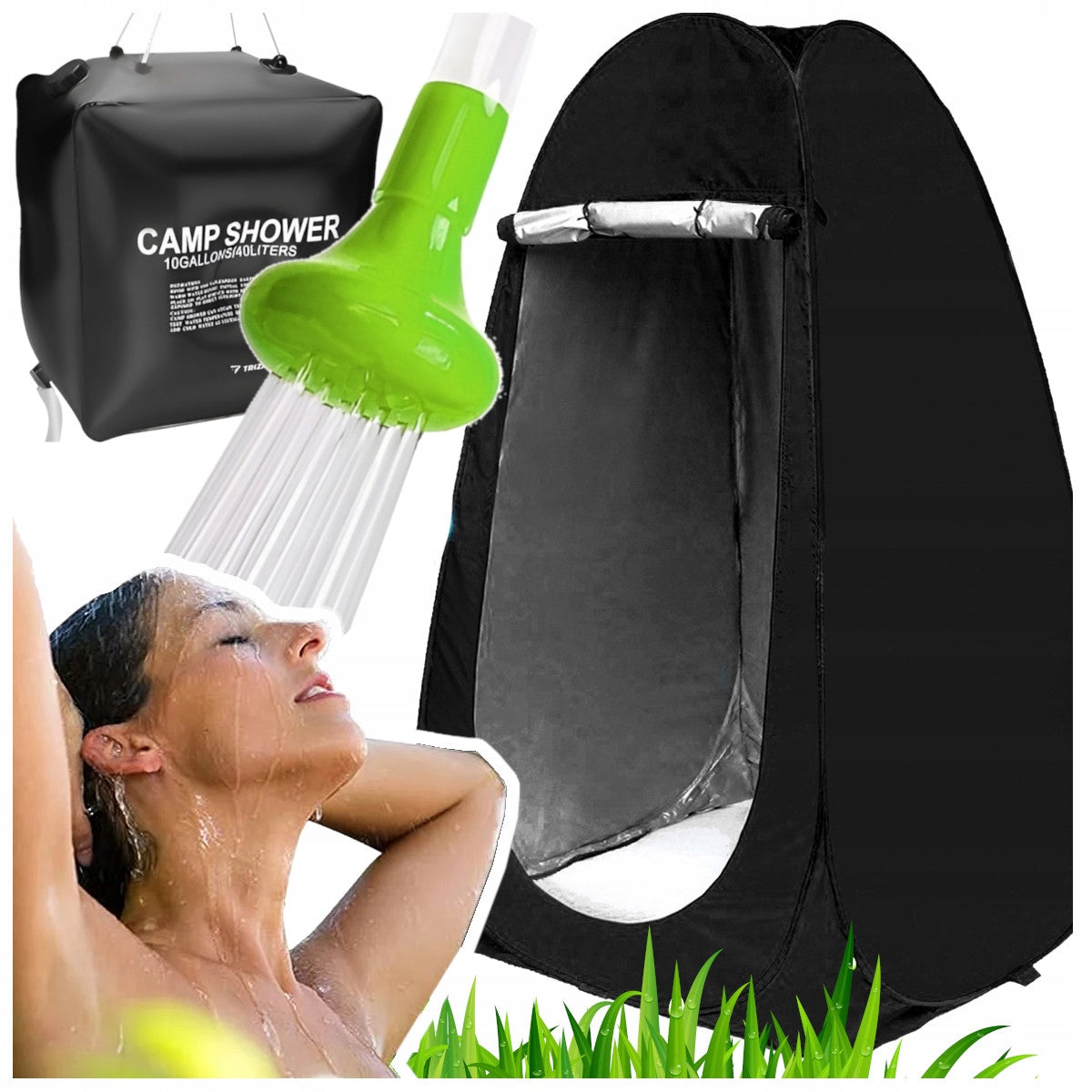 SHOWER TENT Toilet Changing Room + Solar Shower Tourist Manufacturer code K59P