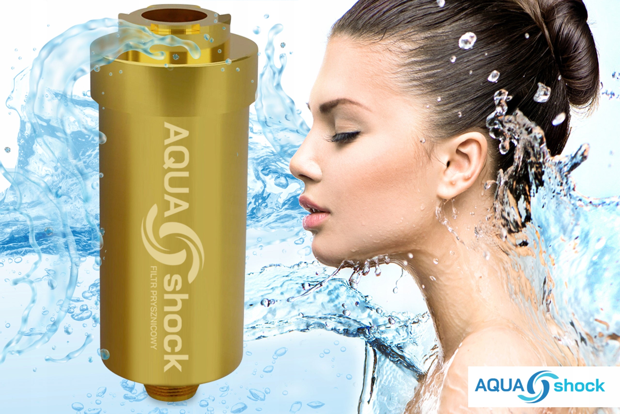 SHOWER WATER FILTER AQUA shock GOLD SHOWER REFILL Manufacturer code Filtr prysznicowy AQUA shock złoty