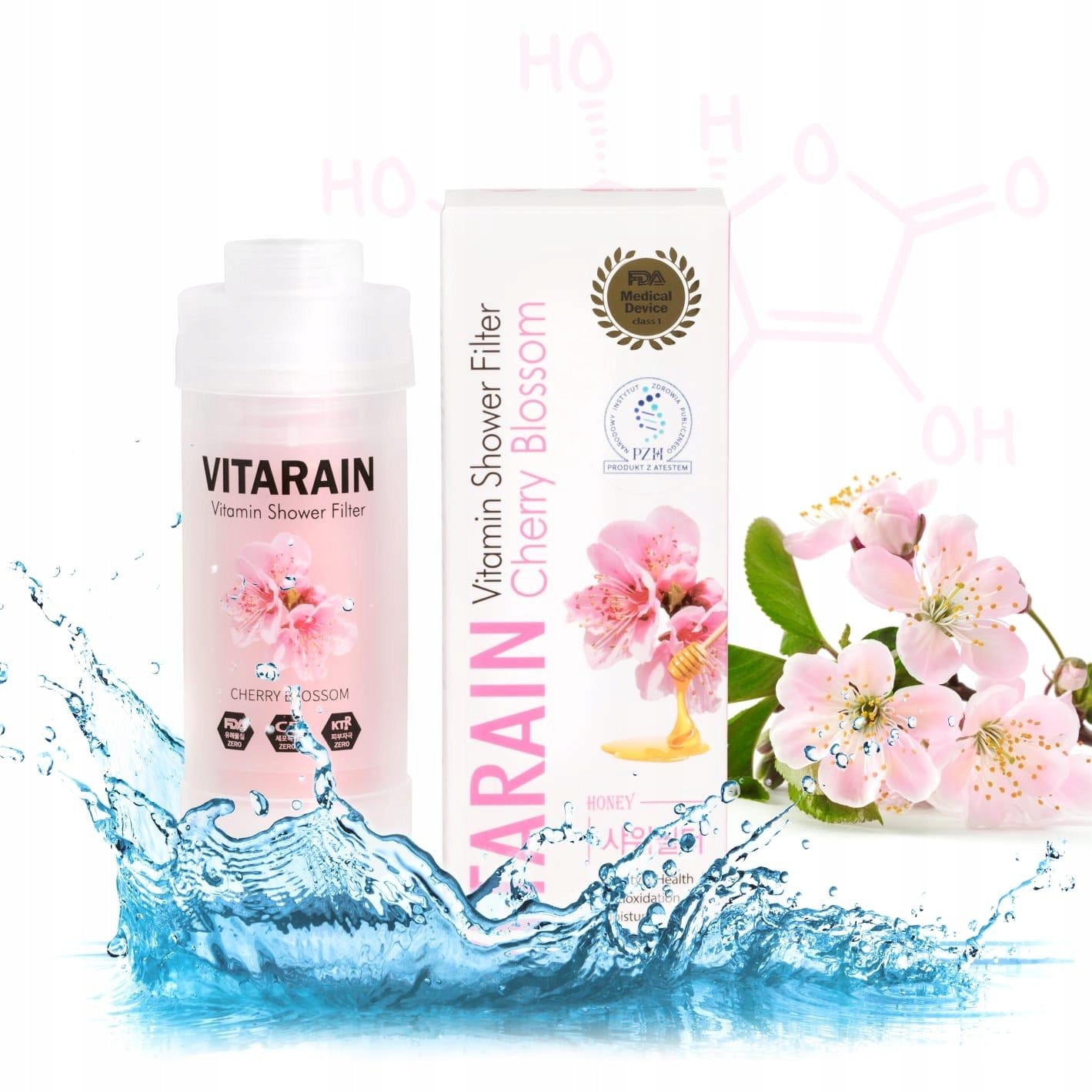 SHOWER WATER FILTER WITH VITAMIN C VITARAIN Cherry blossom MADE IN KOREA