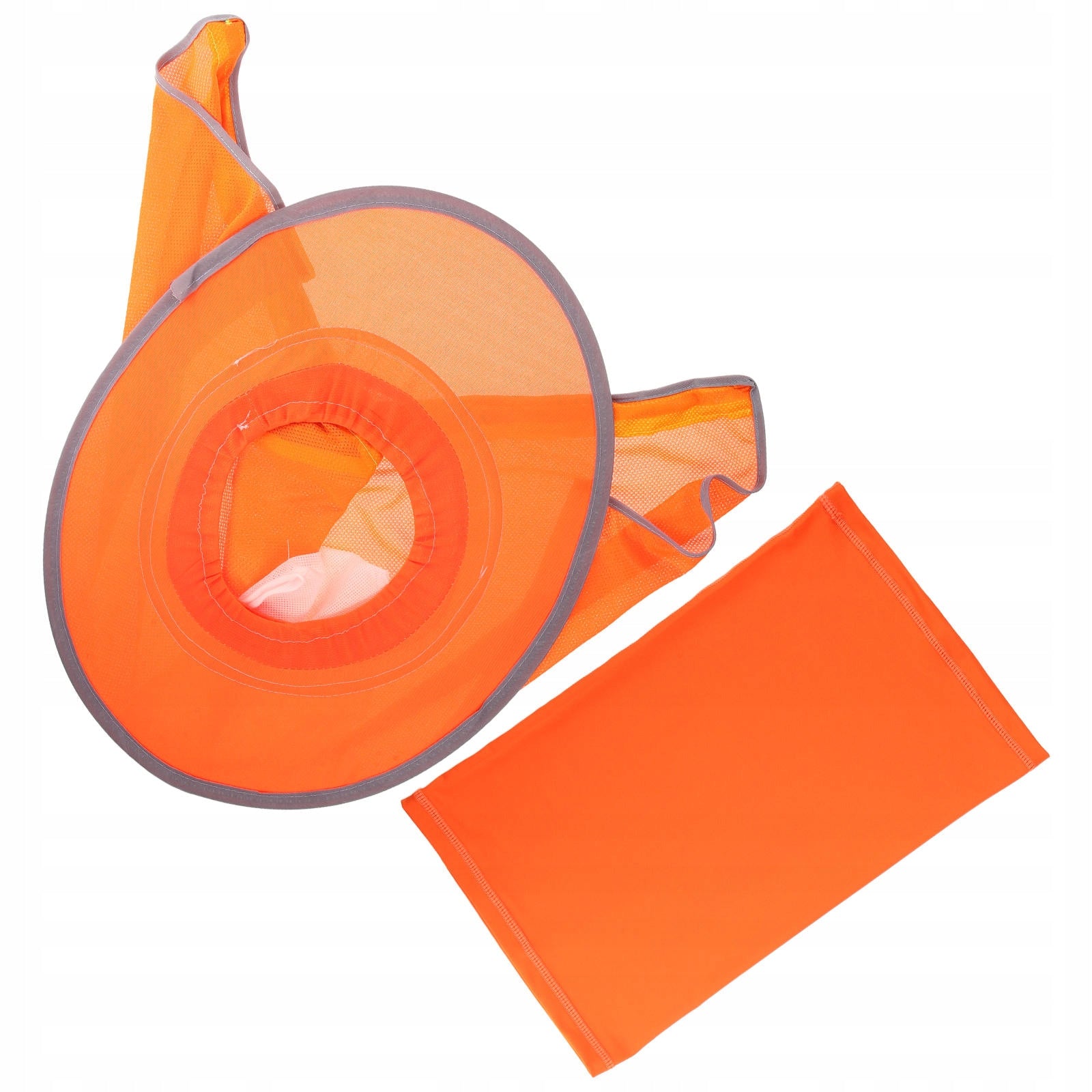 SIATKOWA OSŁONA NA KASK BUDOWLANY Z OCHRONĄ SZYI I RONDEM Color orange