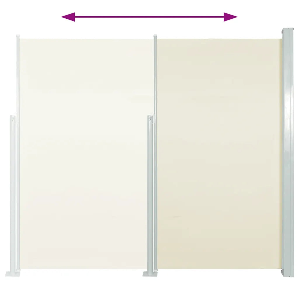 SIDE AWNING EMBROIDERED TERRACE BALCONY 120X500 CM CREAM WATERPROOF UV Product height 120 cm