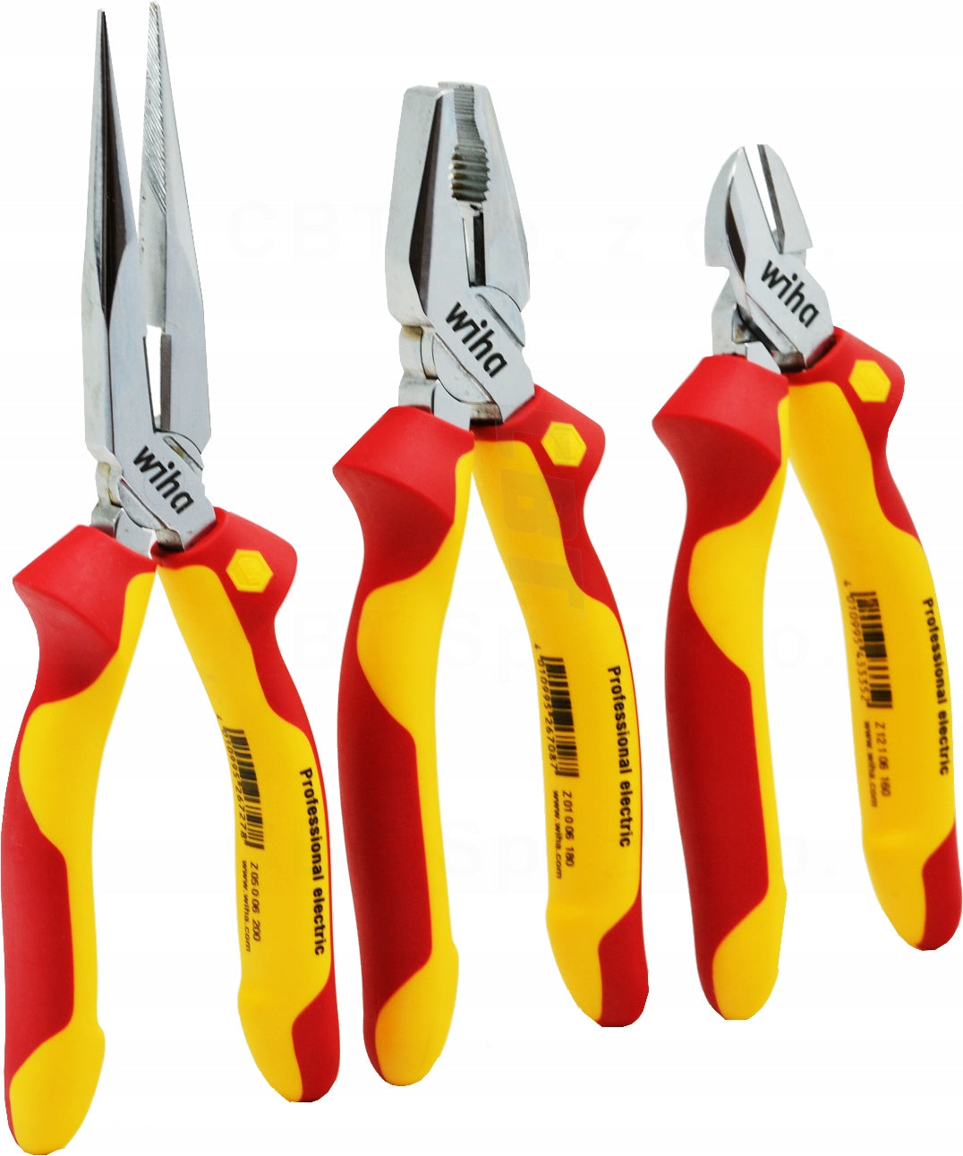 SIDE CUTTING PLIERS VDE INSULATED 1 KV WIHA 26852 SET OF 3 Packaging status original