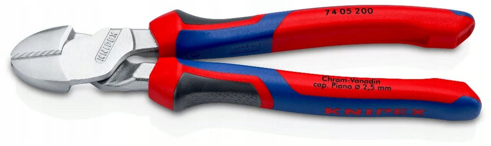 SIDE CUTTING PLIERS WITH INCREASED GEAR RATIO 200MM 74 05 200 KNIPEX