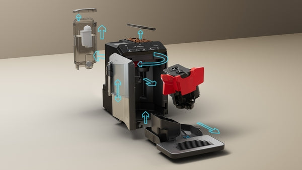 SIEMENS Espresso kávovar EQ300, 1300W, nerezová ocel, mléko Model TF303E07