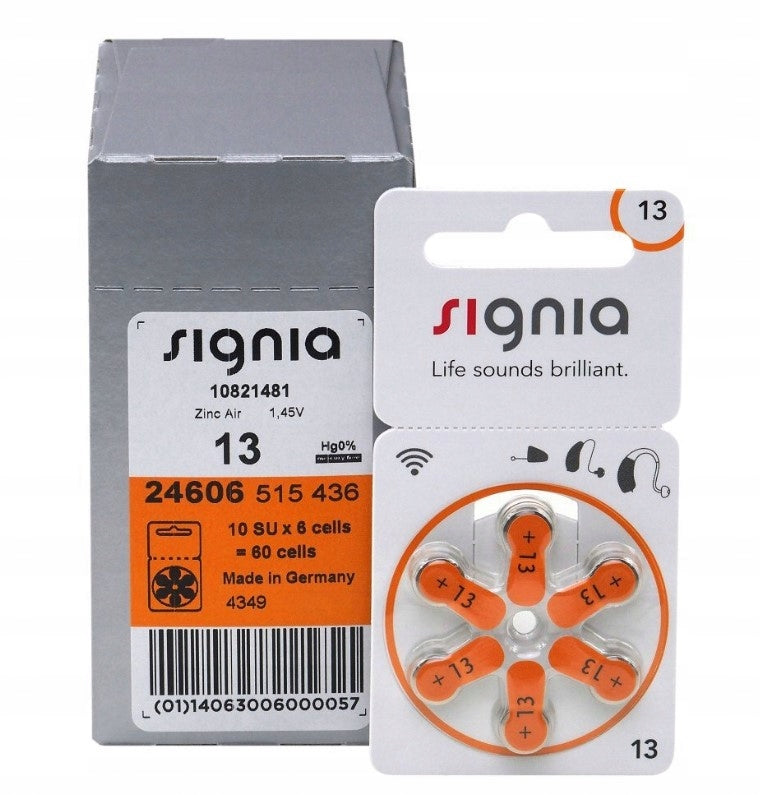 SIEMENS SIGNIA Hearing Aid Batteries 13 MF PR48 blister 6 pcs Medical device no