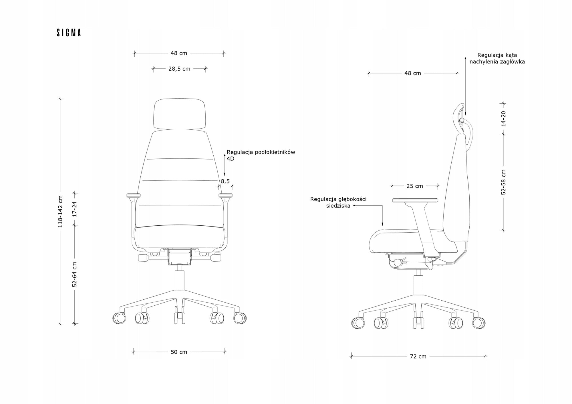 SIGMA armchair - ergonomic, office Brand Unique
