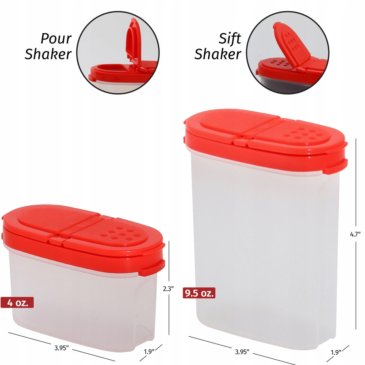 SIGNORA WARE Spice Containers 8 Pcs Red Luftdicht BPA Free