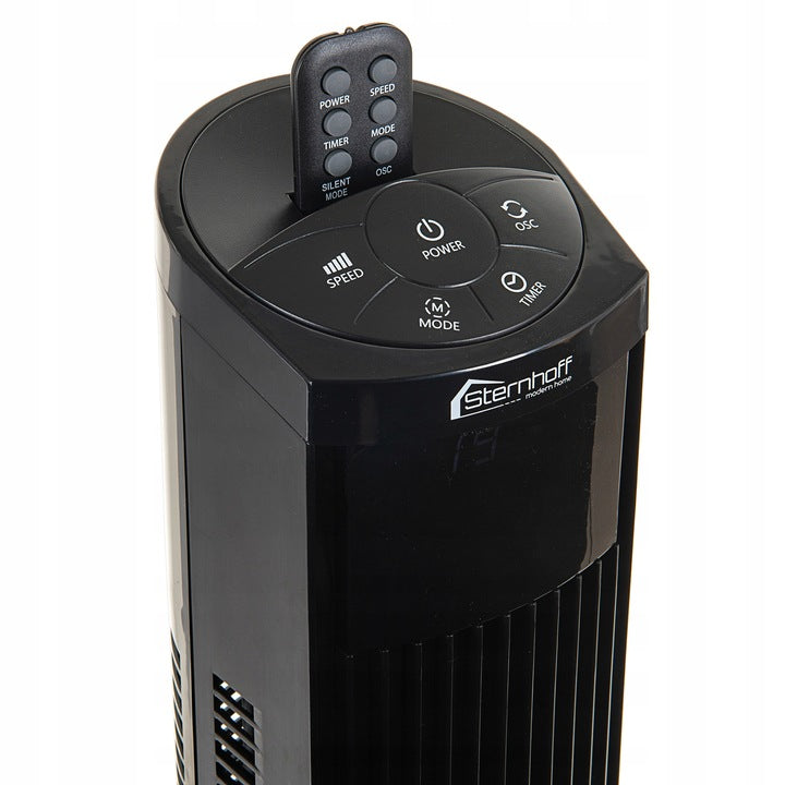 SILENT COLUMN FAN REMOTE CONTROL TOUCH PANEL TIMER HIGH 120CM Dominant color black