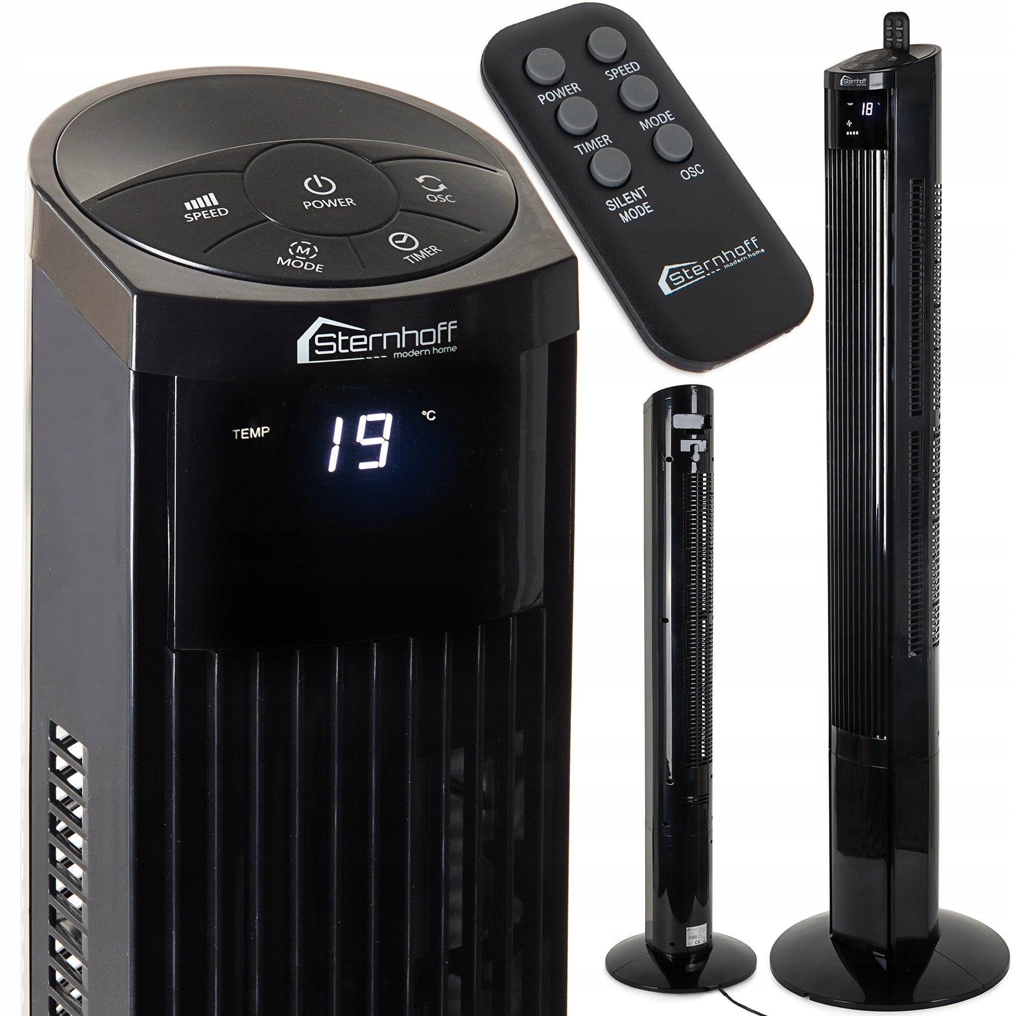 SILENT COLUMN FAN REMOTE CONTROL TOUCH PANEL TIMER HIGH 120CM Packaging status original