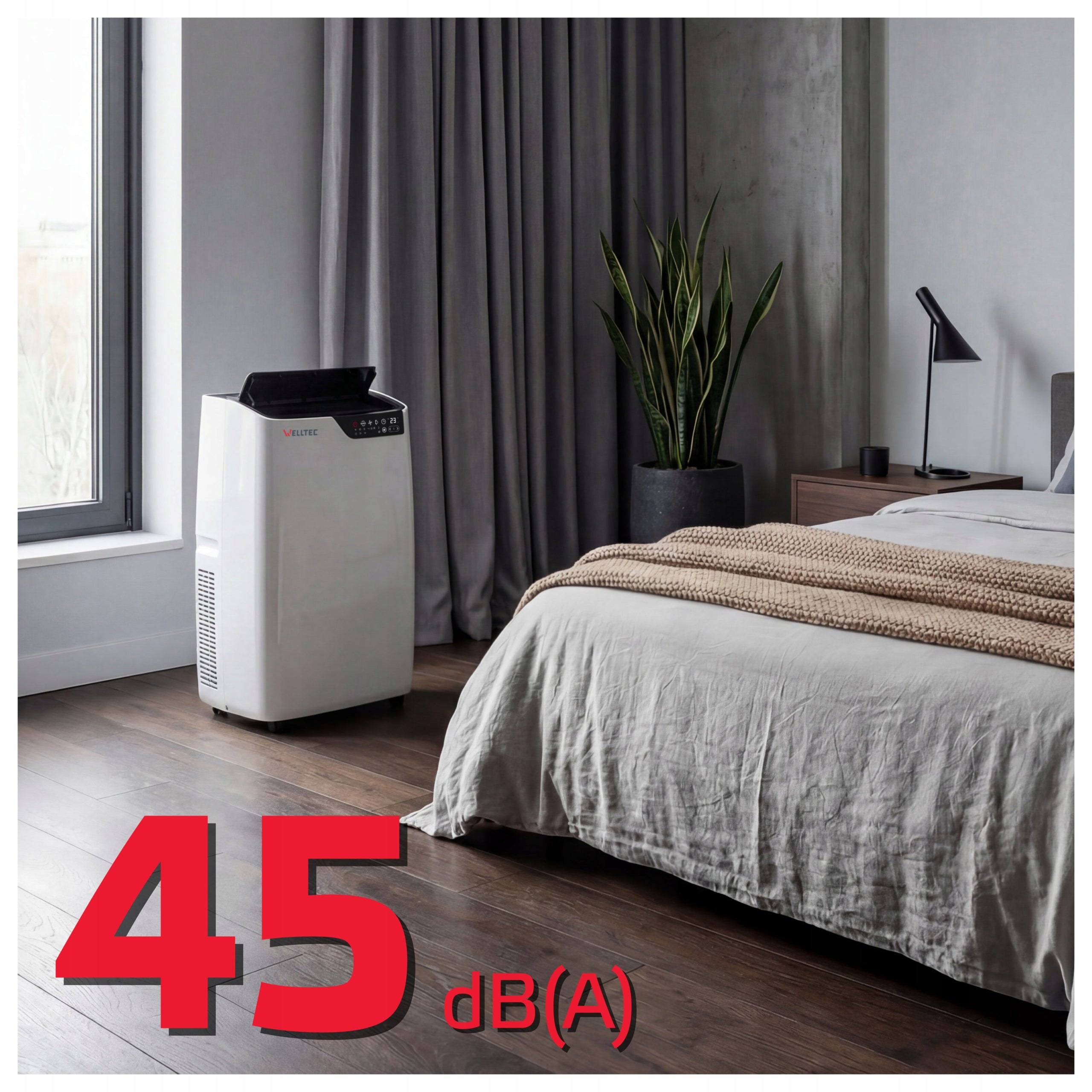 SILENT PORTABLE AIR CONDITIONER WELLTEC ACL09 - 3in1 WiFi 2,6kW 40m² +SEAL Model ACL09