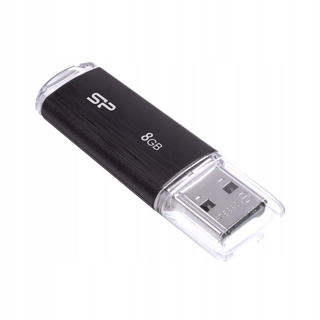 SILICON POWER Ultima U02 8GB USB 2.0 Black USB Flash Drive Color black