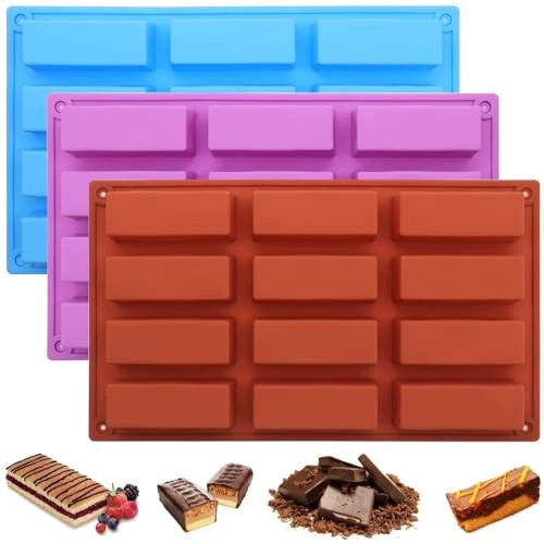 SILICONE BAR MOLDS SET OF 3 PIECES 12 COMPARTMENTS KITCHEN Brand no brand