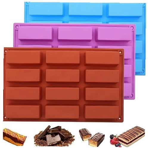 SILICONE BAR MOLDS SET OF 3 PIECES 12 COMPARTMENTS KITCHEN