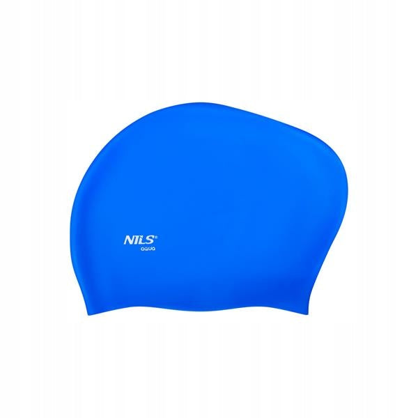 SILICONE CAP FOR LONG HAIR NILS AQUA blue Color blue