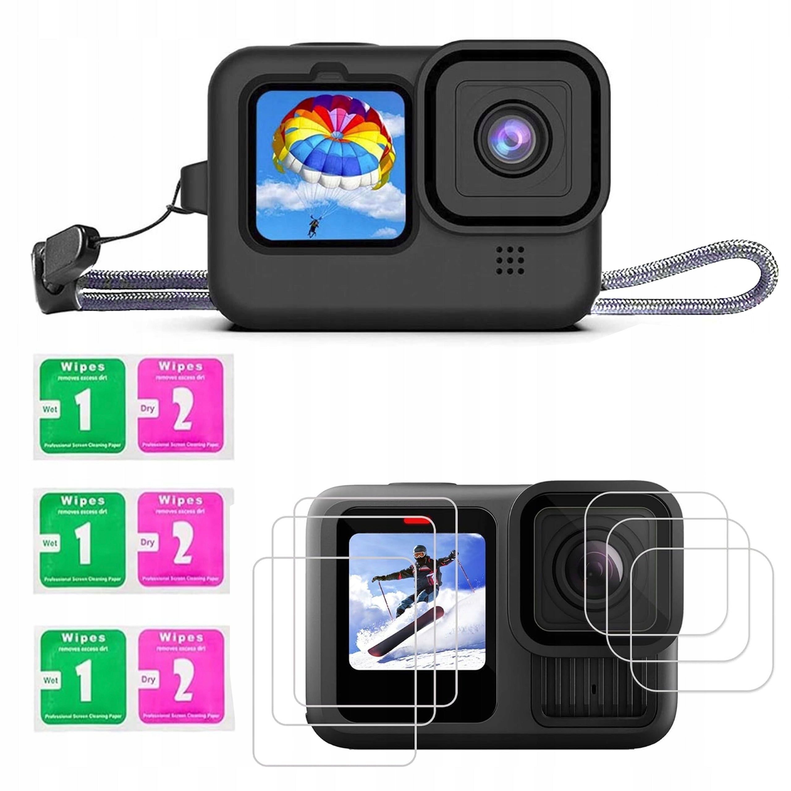SILICONE CASE BLACK CASE + 9x TEMPERED GLASS FOR GOPRO HERO 13 12 11