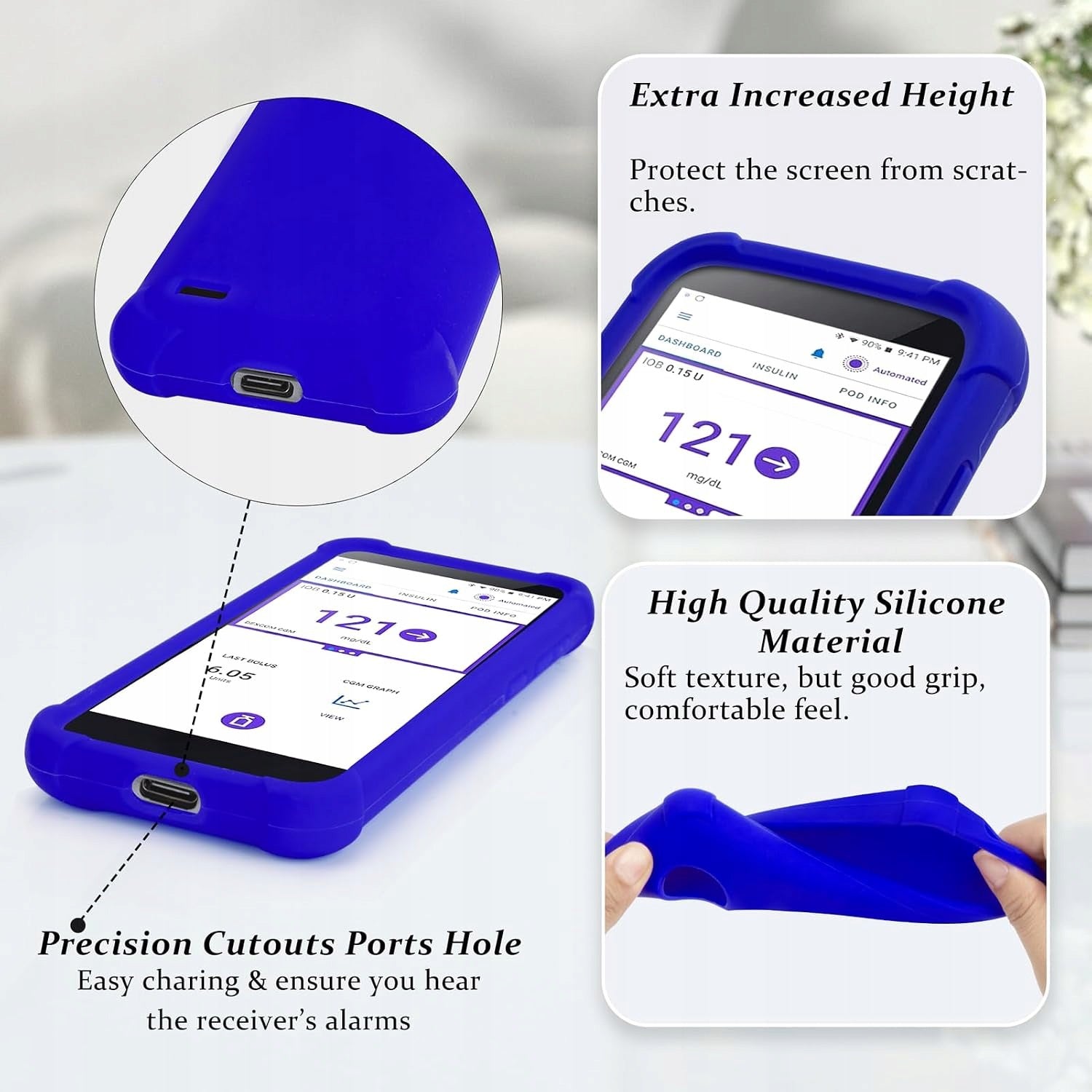 SILICONE CASE OMNIPOD 5 PDM BLUE SHOCKPROOF Medical device no