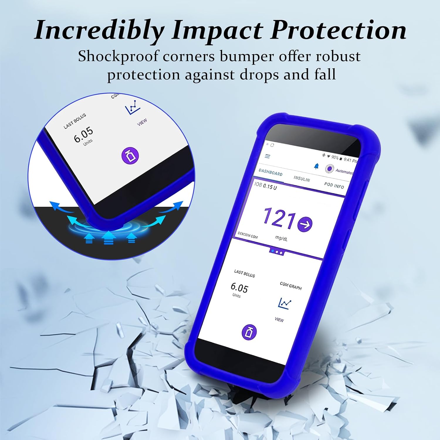 SILICONE CASE OMNIPOD 5 PDM BLUE SHOCKPROOF Medical device type accessories for a medical device or a product without an intended medical purpose
