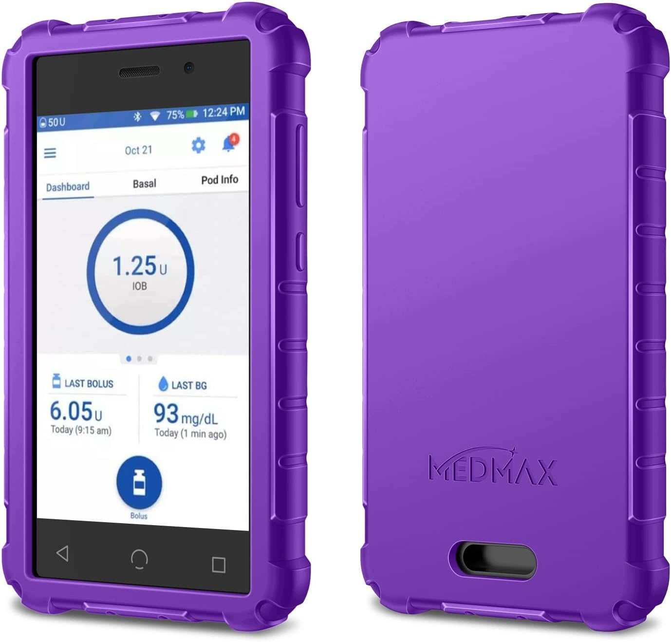SILICONE CASE OMNIPOD DASH PDM PROTECTIVE PURPLE