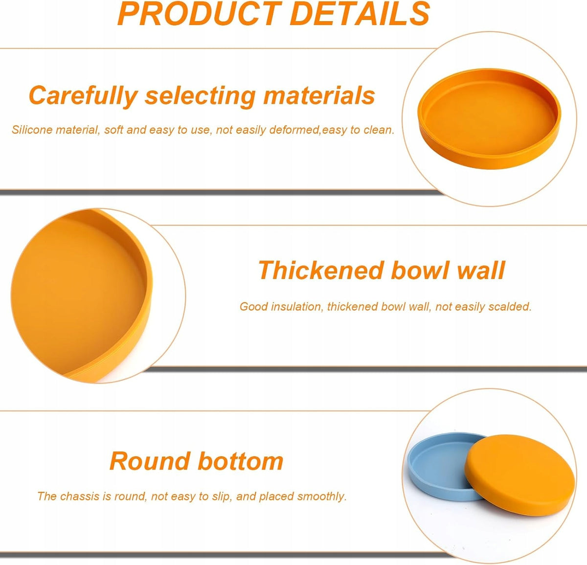 SILICONE CAT BOWLS SET OF 3 18CM NON-SLIP Kind automatic feeder