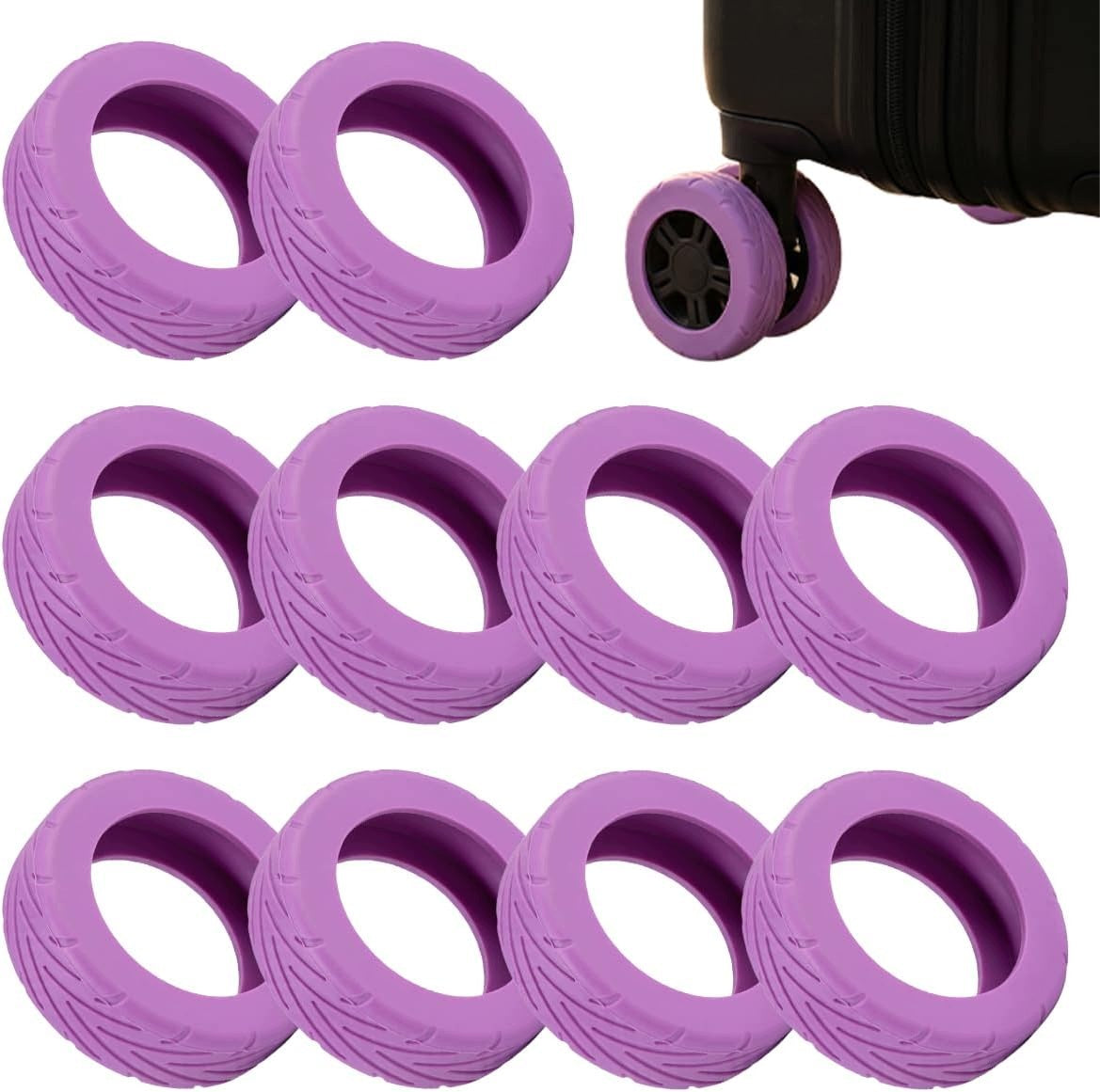 SILICONE COVERS FOR WHEELS SUITCASES 10 PCS UNIVERSAL SET